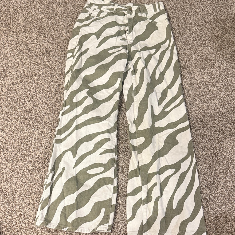 Stylish Zebra Print Women Jeans